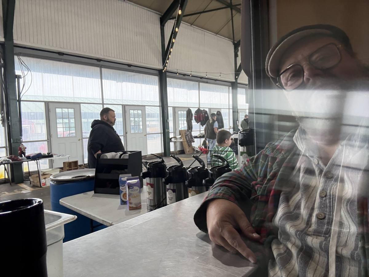 Coffee counter inside the enclosed C Shed